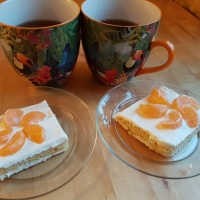 Meringue Cake With Tangerines